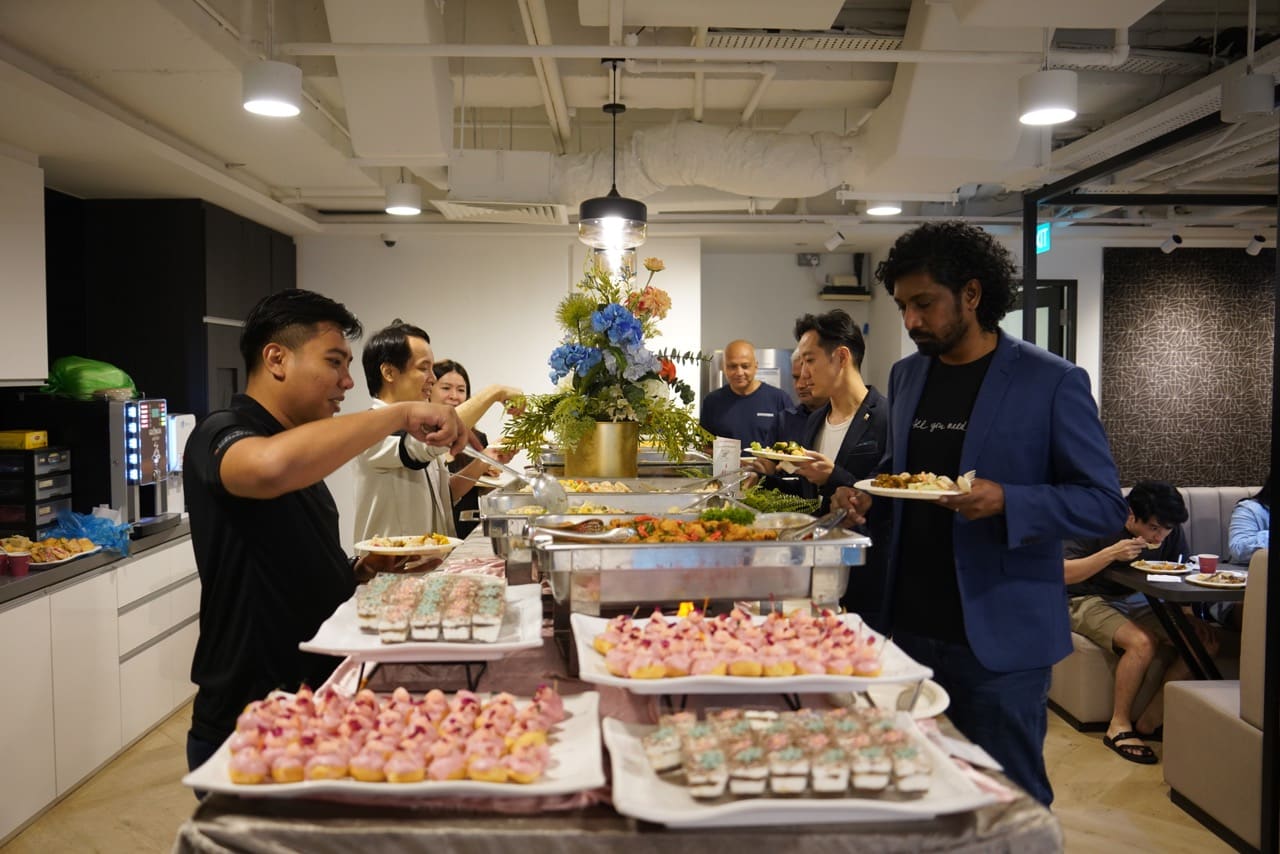 ask staff at a food buffet