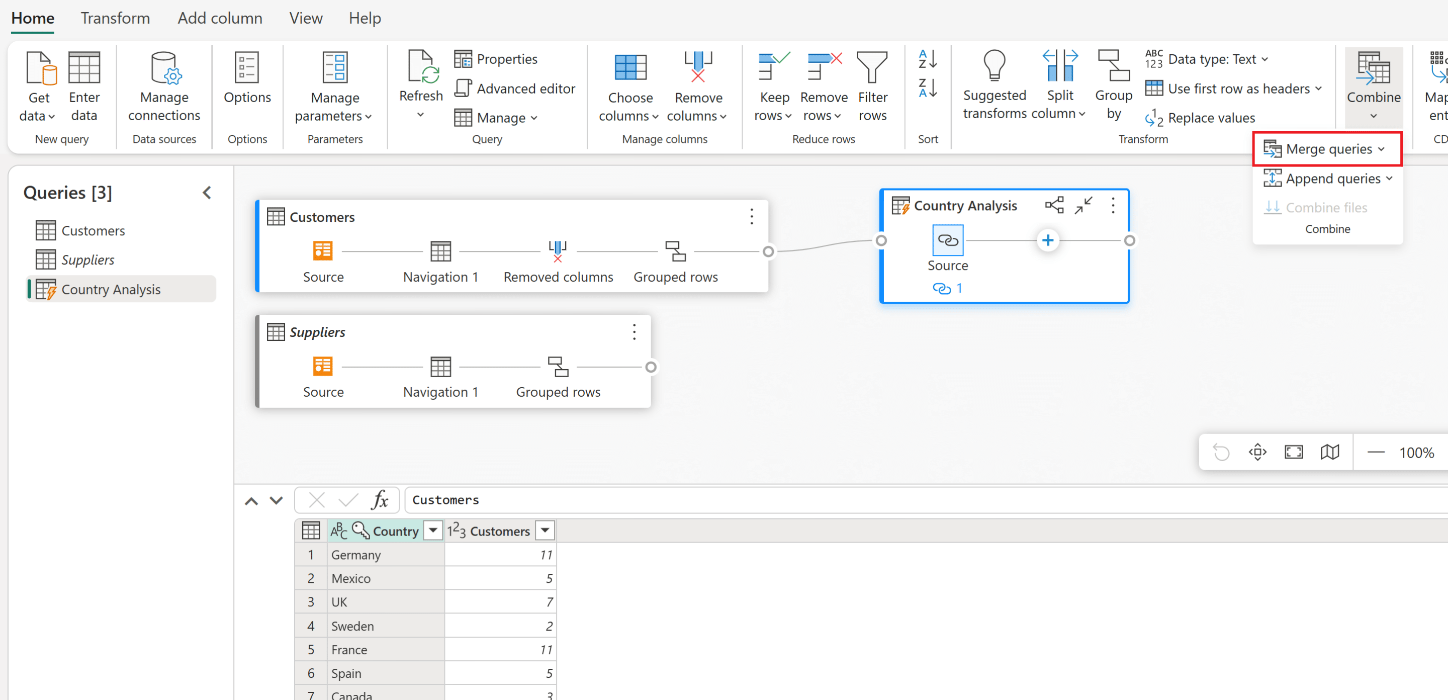 Example of Merging Queries