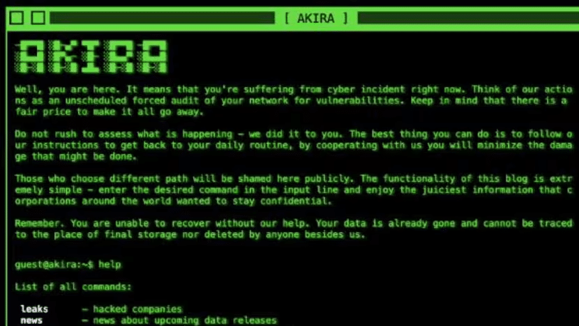 a screenshot of akira hackers for ransomware
