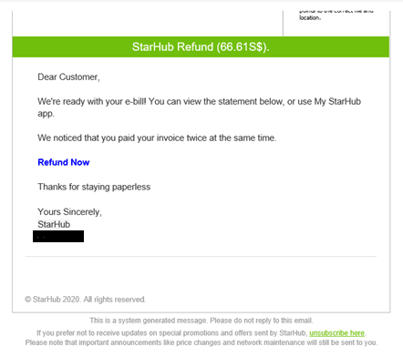 a screenshot of email phishing