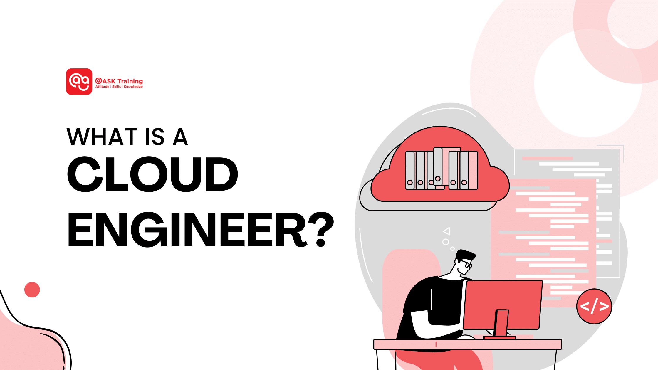header image of what is a cloud engineer with human and background elements