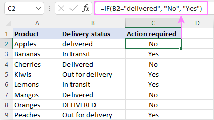 example of excel basic use of if function with