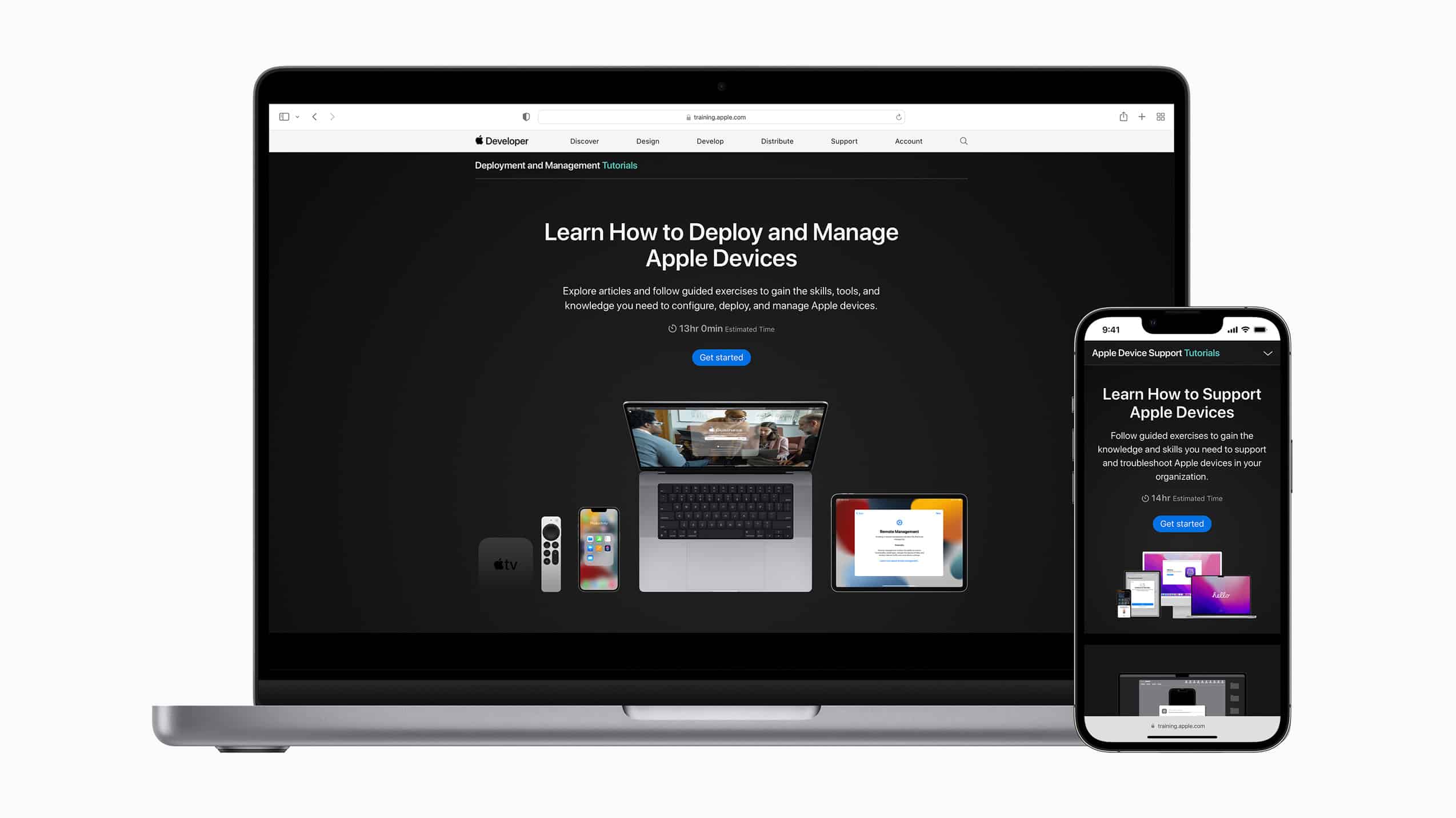 An image of Apple's Training homepage
